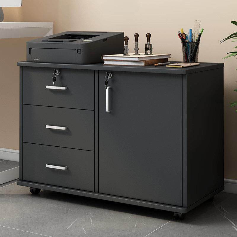 桌下文件柜木质简约带锁办公室矮柜柜子收纳移动抽屉储物柜床头柜
