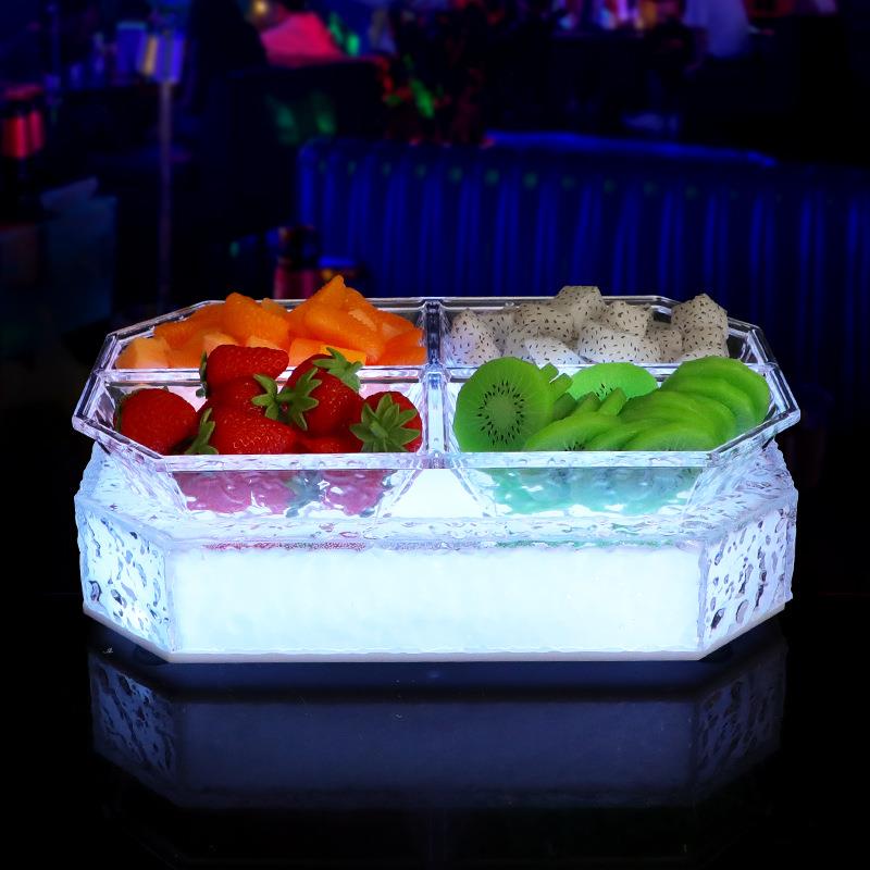 亚克力吃LED发光小子拼盘酒吧KTV专用水PHX果架创盘意盘四六格果