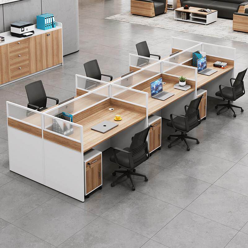 职员办公桌椅组合4人6人简约现代员工位电脑桌六人位屏风卡座隔断