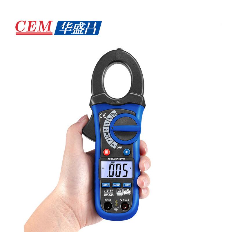 CEM华电盛昌数字形交直流压测钳量数字钳表形电DT-360流表DT-360