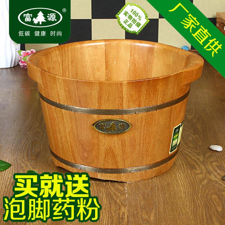 橡胶木泡脚木桶洗脚木盆足浴桶泡脚桶新款富源足浴24CM高耳朵