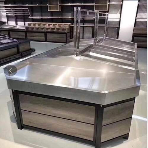 锈钢商不水果货架展示架660便利菜店蔬生鲜超市货柜钢木超架放置