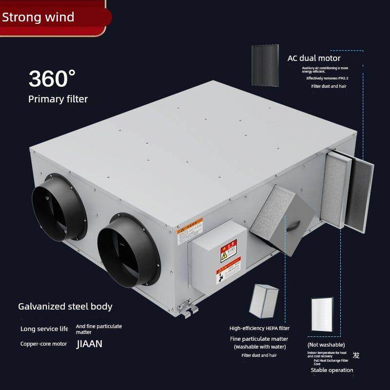 新风系统新风机全热交换商用双向流新风换气一体机家用净化通风机