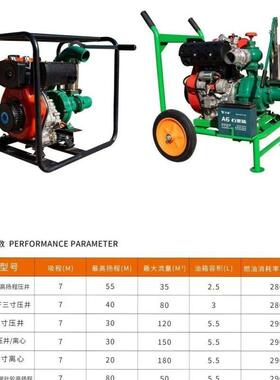 常燕195风冷柴油抽机WSD4寸全套米体式水泵井泵一一体机60120立方