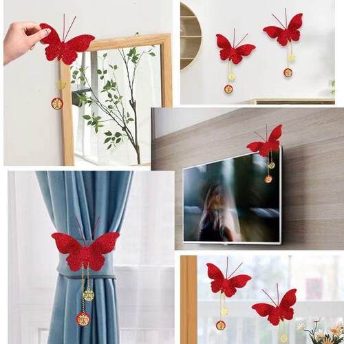 新款直销结婚立体仿真蝴蝶婚房装饰卧室客厅背景墙布置蝴蝶婚礼装
