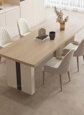 0J意式极简餐桌椅组合现代简约家用家用长方形岩板餐厅大户型桌子
