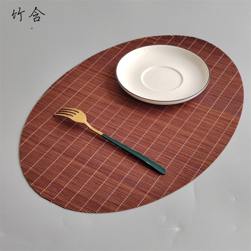 椭圆形隔热垫竹餐垫创意餐桌垫子隔热防滑砂锅防烫垫盘子垫茶杯垫