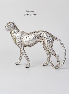 不止家居C@RTER猎豹系列中古银色猎豹摆件客厅时髦人艺术装置摆件