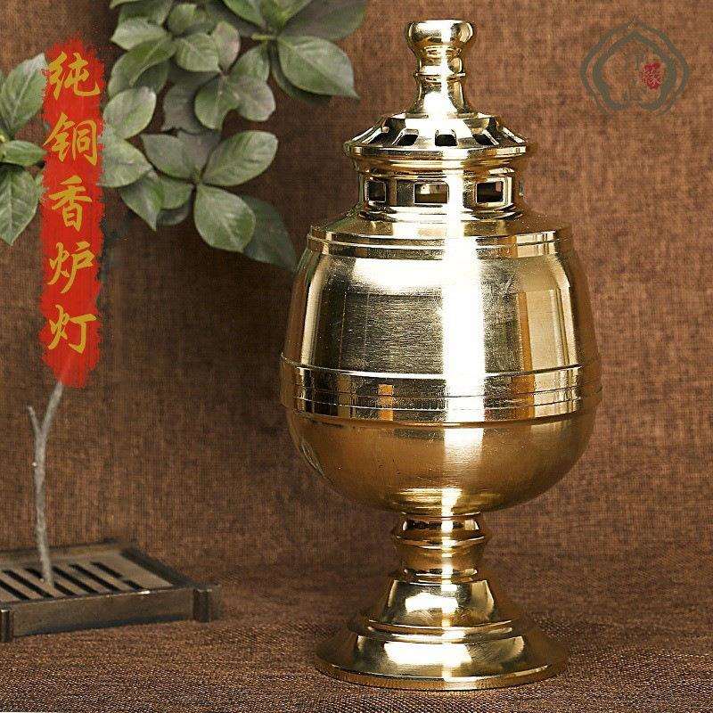 佛用品 铜风灯 马灯 防风蜡烛台 酥油灯供佛摆件