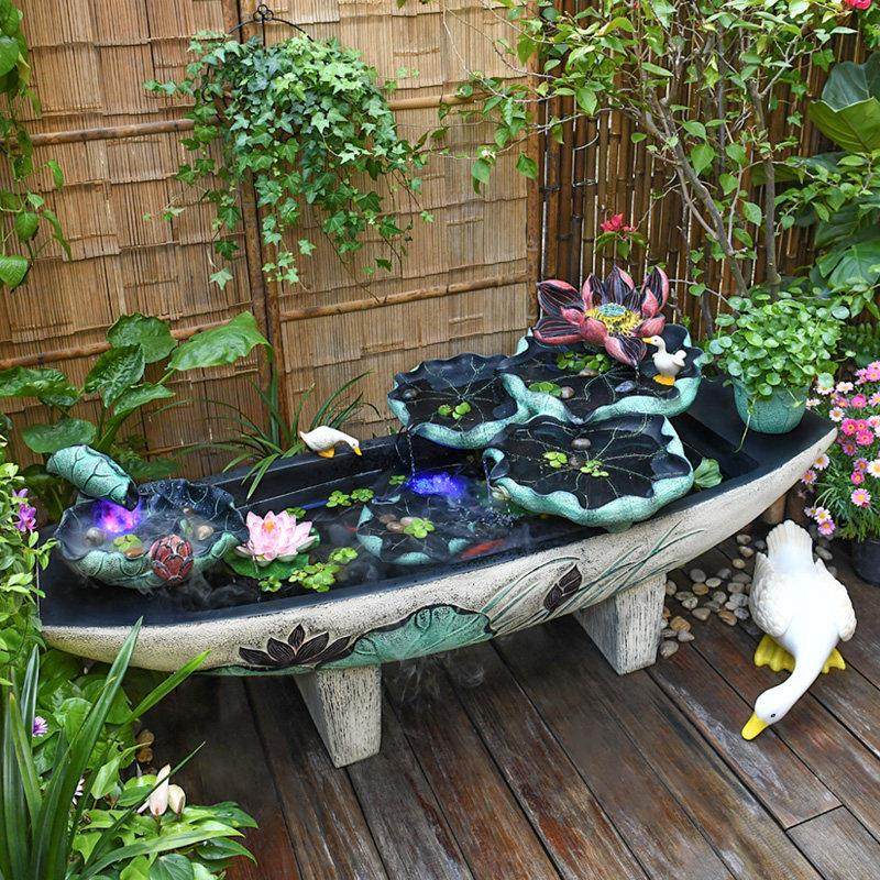 庭院造景布置户外院子大流水摆件循环水鱼池阳台水系景观成品鱼缸,家居饰品,流水摆件,淘宝优惠券,粉丝福利购,淘宝优惠卷