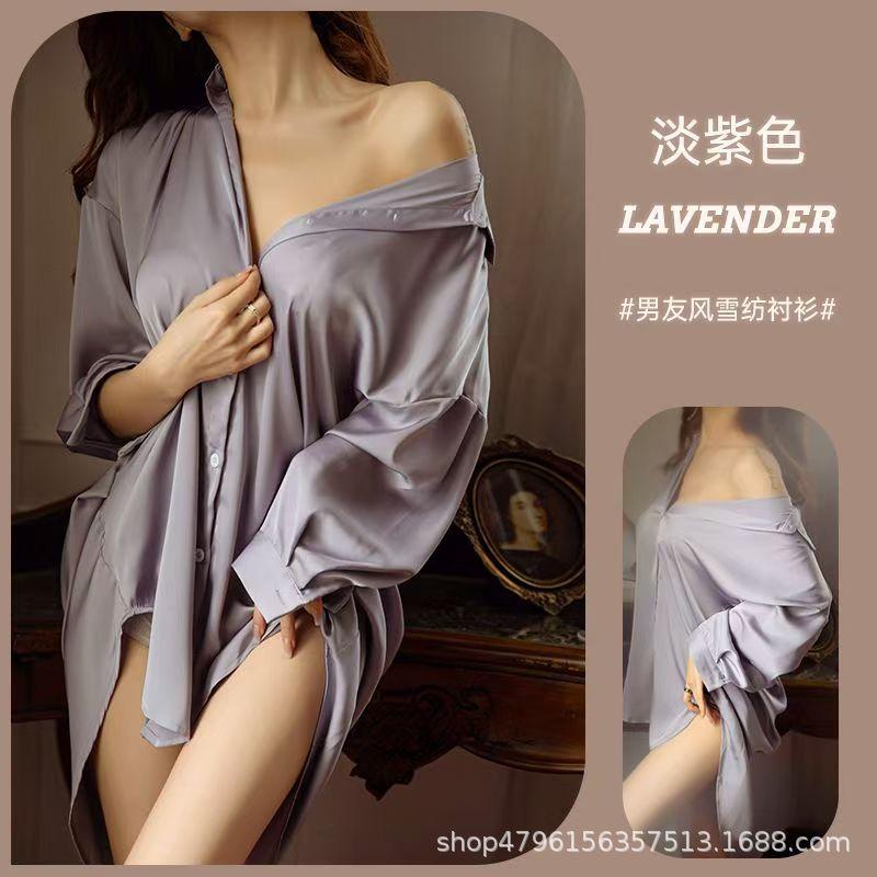 男朋友性感衬衫女士诱惑宽松衬衫