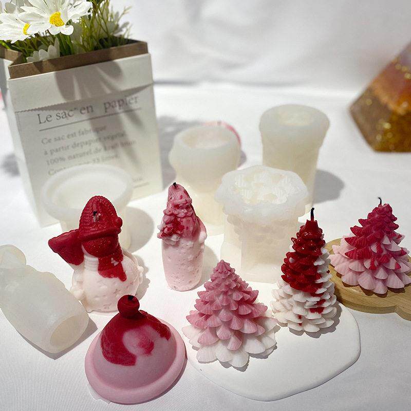 Christmas tree scented candle silicone mold diy mold蜡烛模具 - 实物图