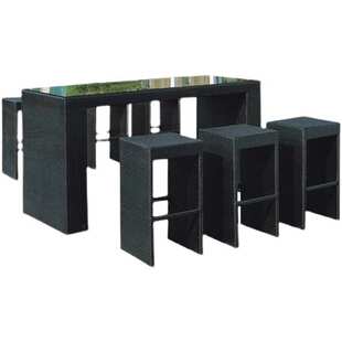 室外酒吧桌椅庭院露台高脚桌椅户外阳台休闲藤编吧台吧椅桌椅套件