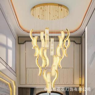 别墅复式楼142大灯简约现代轻创意灯楼具梯间吊灯奢挑高客厅水晶