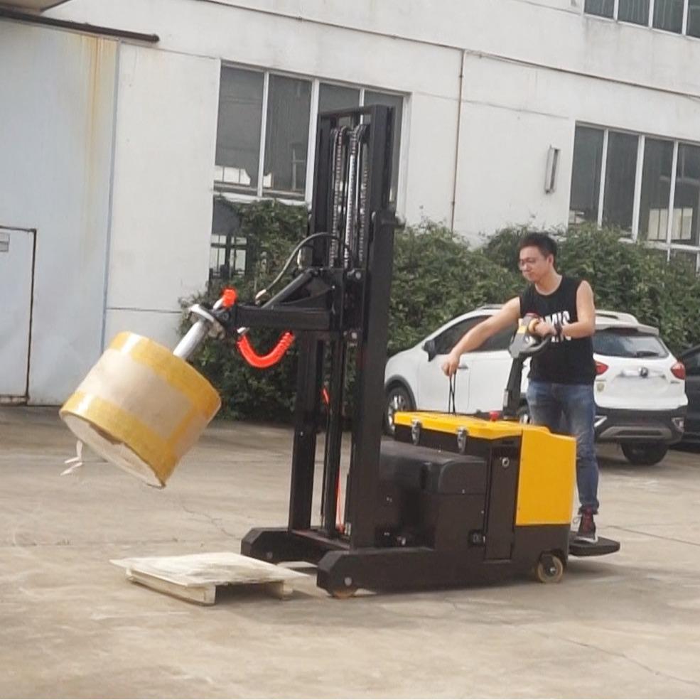 电动胀轴车薄膜堆高纸卷筒自动旋转车电动气涨轴旋转上料车堆垛车