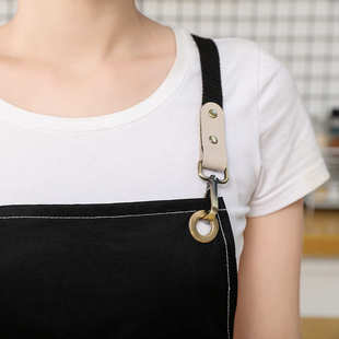 厨房餐厅男肩带式 北欧夏季 制logo女时尚 围裙定 工作服围裙 棉薄款