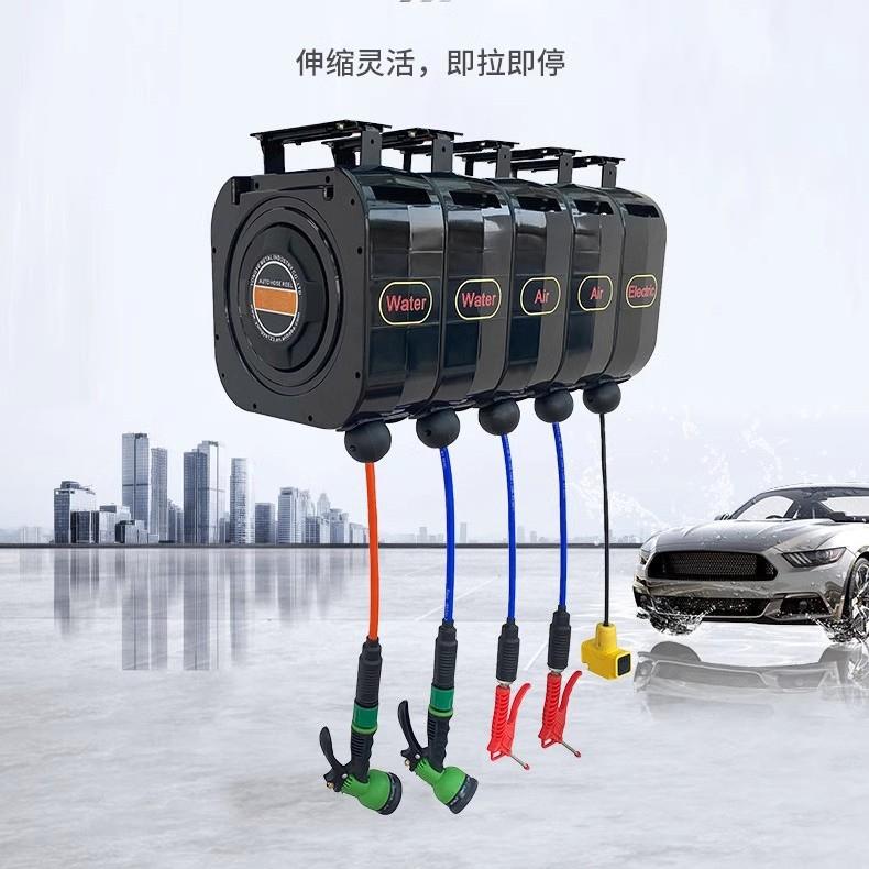 思镒自动伸缩卷管器PU夹纱管水电气鼓泡沫鼓多管组合使用卷盘软管