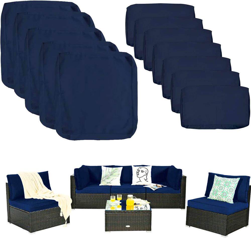 亚马逊跨境户外沙发坐垫套长条庭院藤椅方形垫子靠背防水替换布套