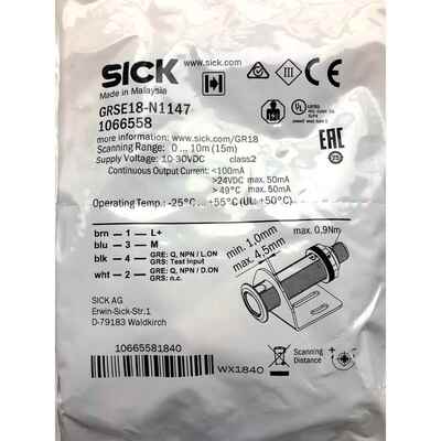 德国西克SICK圆柱形光电开关GRSE18-N1147 货号1066558 假一罚十