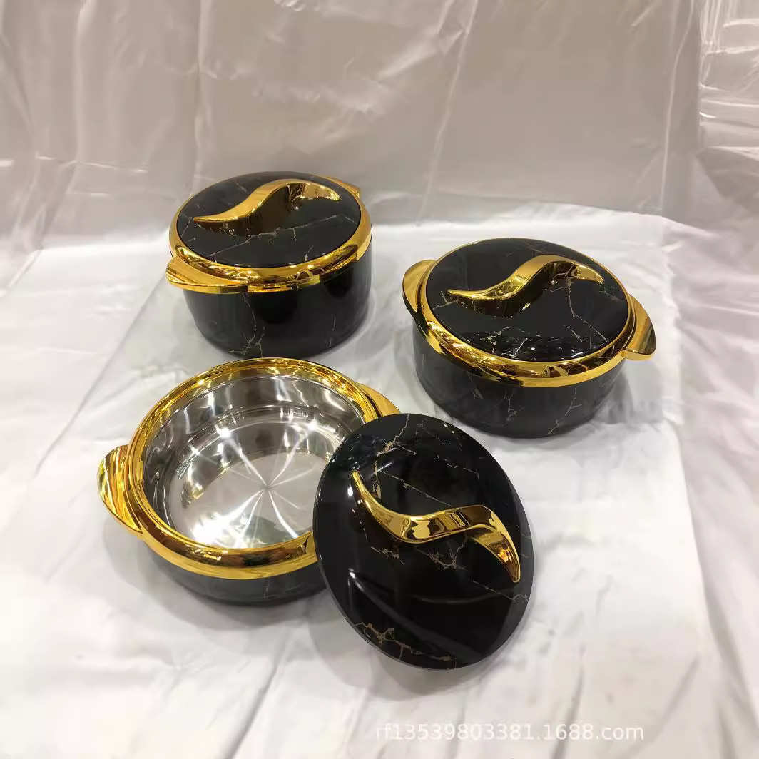 外贸3PCS外贸热销非洲1500ML2000ML2500ML圆保温盒3PCS/SET