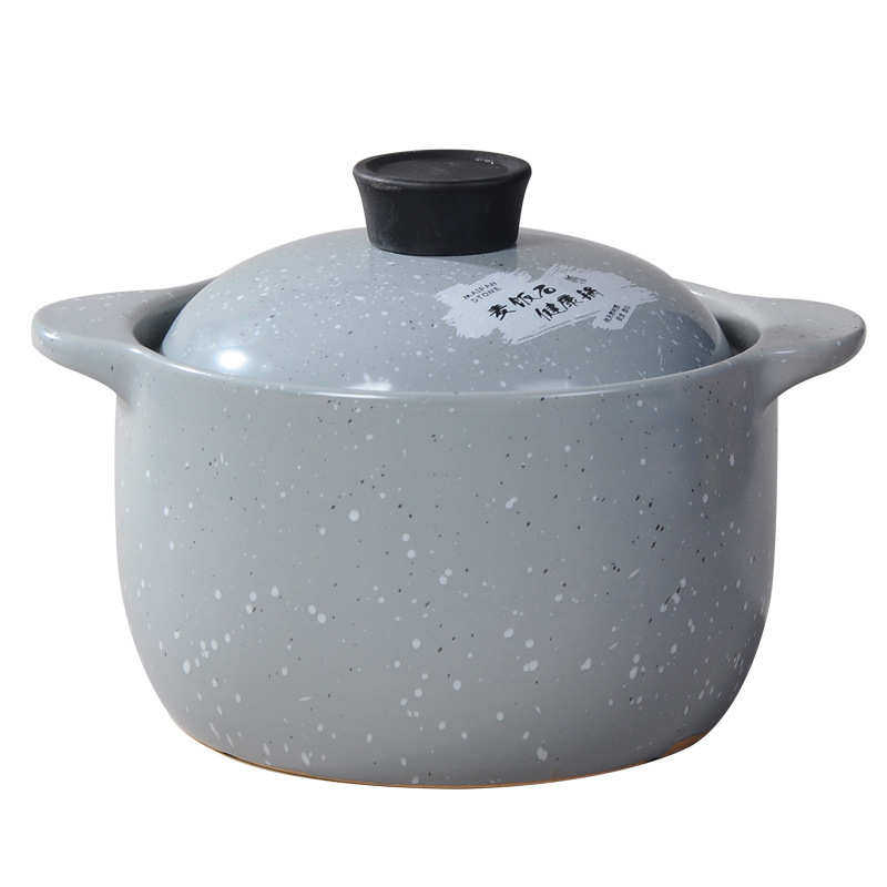 家用灰色麦饭石陶瓷砂锅 健康馆养生煲明火燃气加厚耐高温焖炖锅