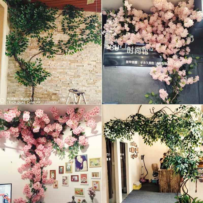 仿真树叶室内客枫厅装饰假叶子树藤榕叶叶墙面墙角真藤蔓AL-59685