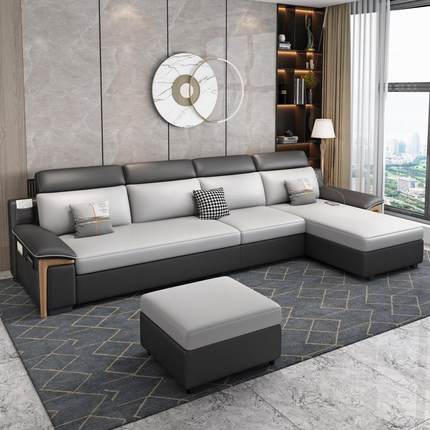 DY021#科技布沙发床可折叠多功能两用客厅贵妃带转角小户型双人储