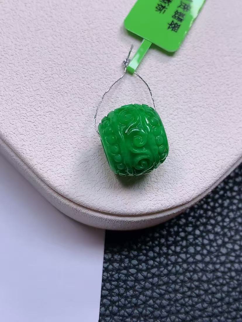 天然真品翡翠正品 水润细腻气质冰阳绿满阳色路路通吊坠