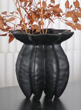 现代创意异型花瓶摆件样板间售楼处酒店大堂高级感大口径插花花器