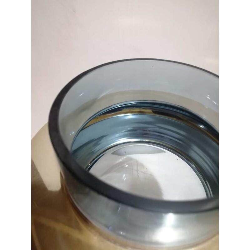 批发广口玻璃花瓶摆件插花水养天蓝色透明文艺小众设计感插花瓶