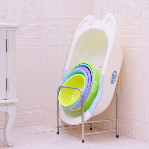 不锈钢洗脸盆架浴室落地式洗脸盆储物架浴室洗脸盆架婴儿洗脸盆架