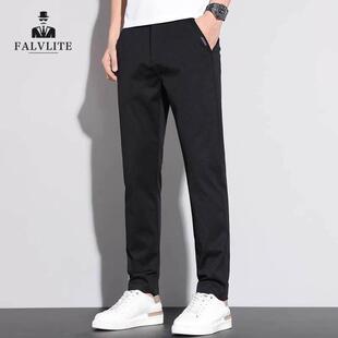 宽松直筒长裤 FALVLITE法莱罗易2025春秋款 商务黑色西裤 休闲裤 男士