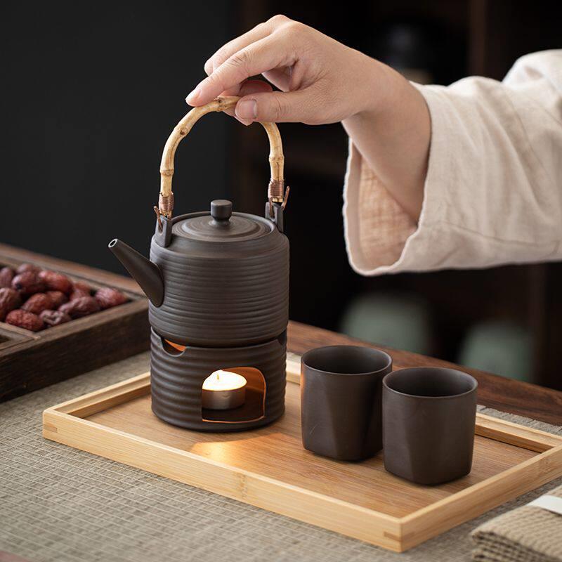 紫砂茶壶电陶炉温茶炉煮茶器烧水泡茶家用酒精电丝加热围炉煮复古