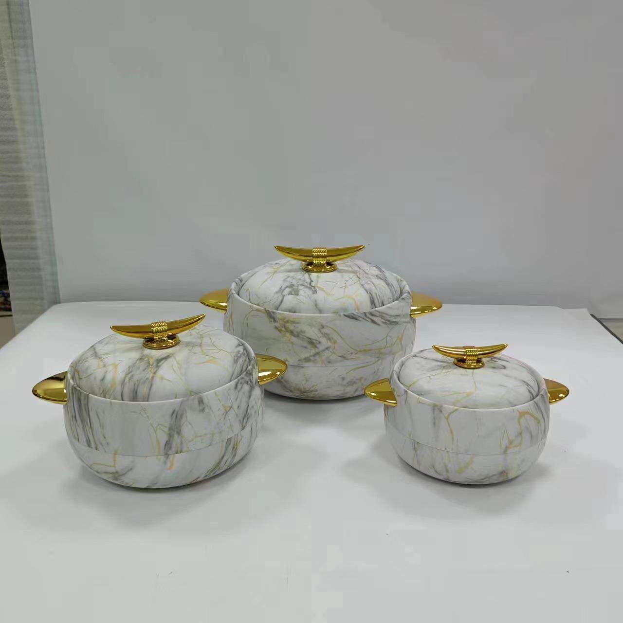 厂家直销跨境爆款不锈钢餐具保鲜饭盒商用摆摊保温饭盒覆膜三件套
