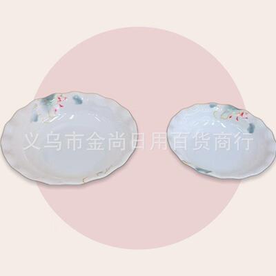 Round melamine fish platter, large food stall restaurant sti