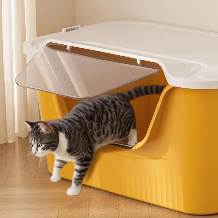 猫砂盆盖子猫砂盆封闭式带可拆卸防外溅巨无霸猫猫砂盆有盖盖子