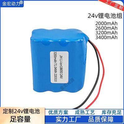 24v2000mah2600mah锂电池应急电源电池电机设备24v动力锂电池组