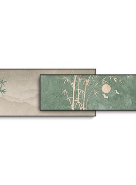 探月新中式梅兰竹菊装饰画叠画双层挂画沙发背景墙壁画工厂