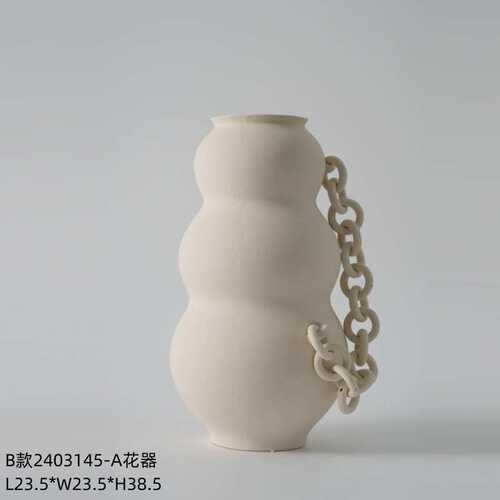 寂摆件感样板间宿装饰插干花花瓷花瓶高级古陶客厅侘民ins风中器