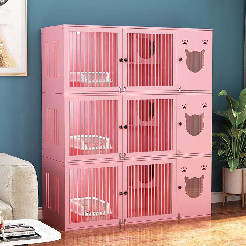 正品猫窝猫笼别墅木豪华三层家庭猫室柜四通季实用猫繁室殖宠物屋