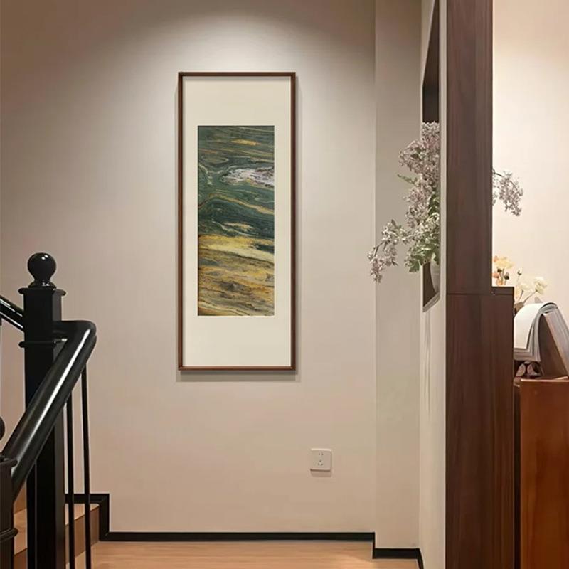 翠岩织锦 现代轻奢风酒店样板间玄关挂画中古民宿抽象走廊装饰画