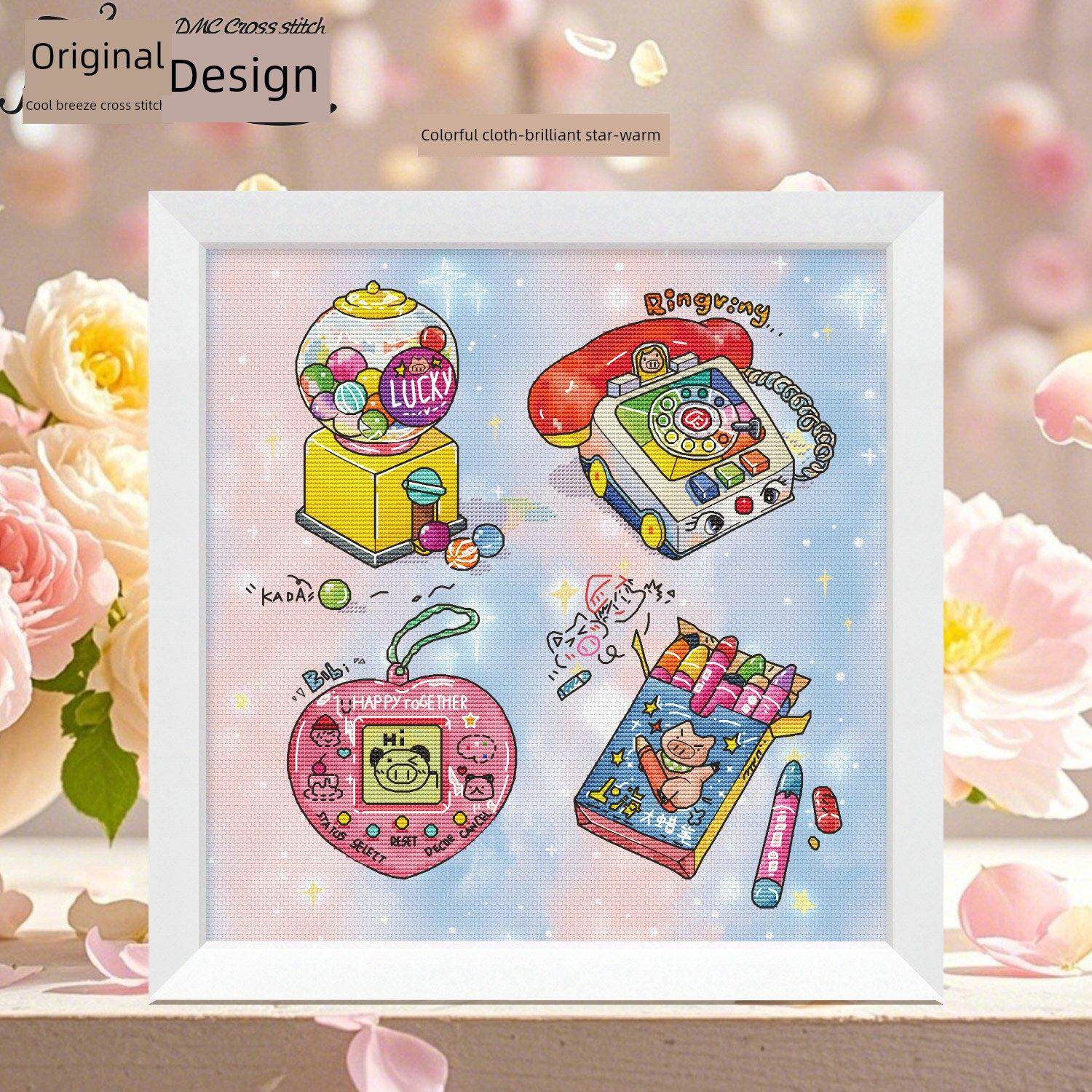 梁峰Dmc线十字绣套件新挂图原创设计B1219美丽童年印花