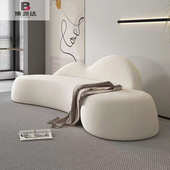 弧形ins沙发小户型店弧形沙发卧室休闲单人美容院北欧风休息区