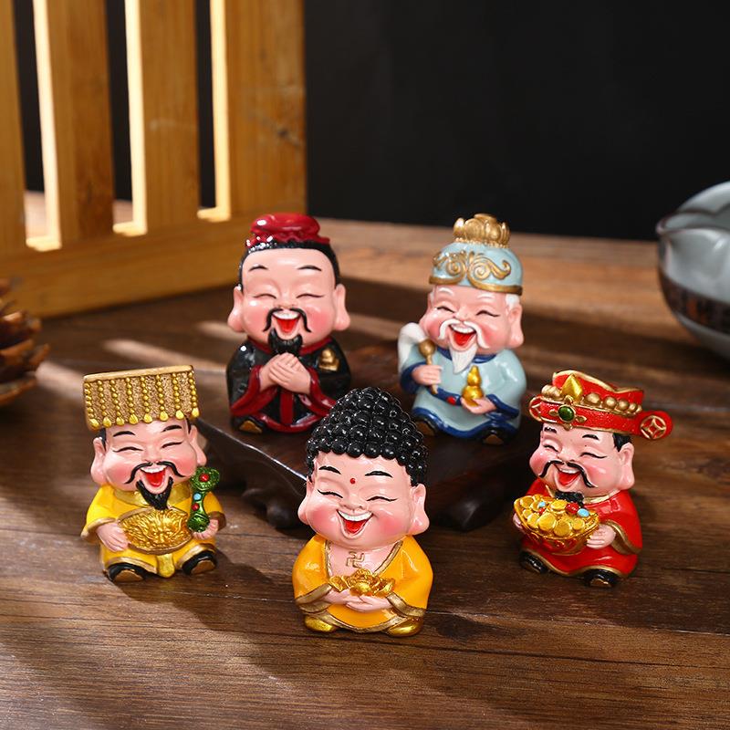 创意Q版神仙圣尊财神爷摆件茶桌玄关酒柜装饰品店铺开业乔迁礼品