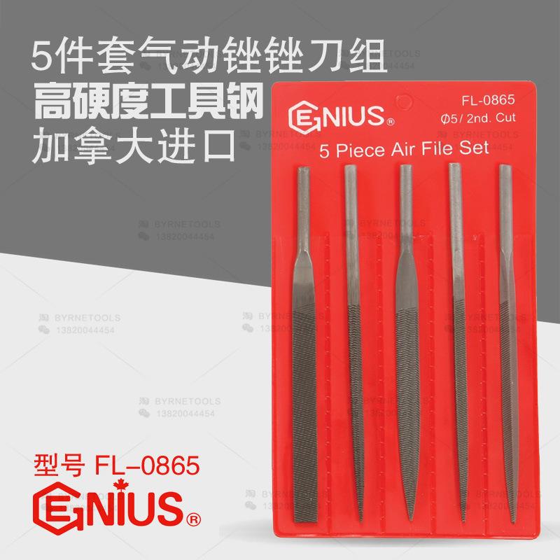 天赋GENIUS工具 进口5件套气动锉刀组 FL-0865组合什锦锉刀套装
