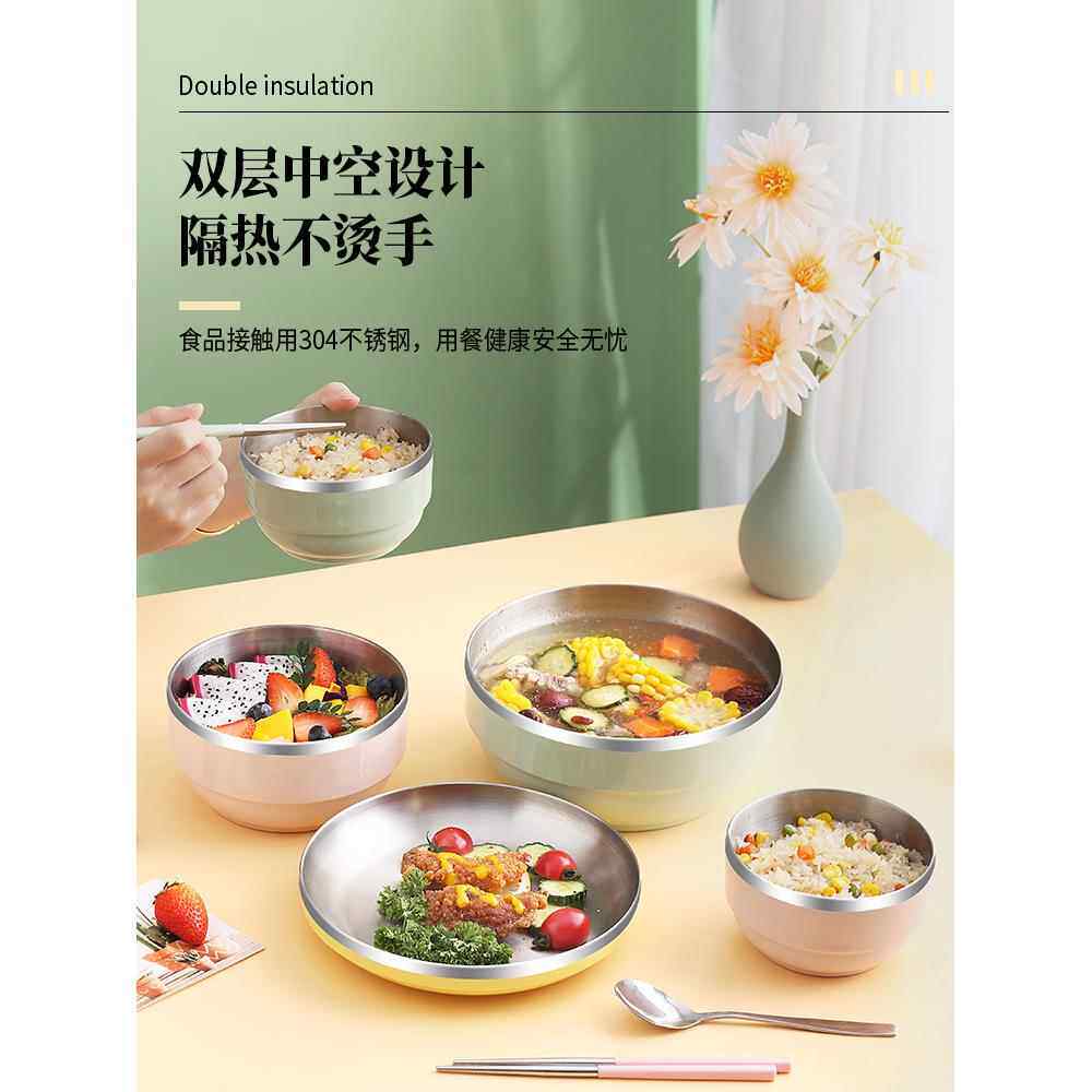 QX碗筷勺子餐三件套C单人一套宿舍碗食家用不F766M778锈钢具套装