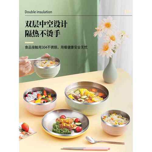 QX碗筷勺子餐三件套C单人一套宿舍碗食家用不F766M778锈钢具套装