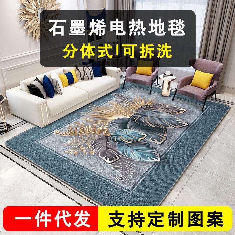 可拆洗石墨烯电热地毯客厅地暖垫家用移动卧室发热地毯加热取暖垫