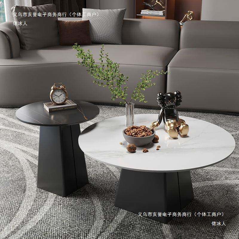 依冰人轻奢圆形岩板茶几大合家组用小户型简约小现202代GLU6新款