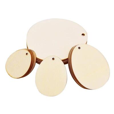 Blank Wooden Easter Eggs DIY Crafts Happy Easter Party Home